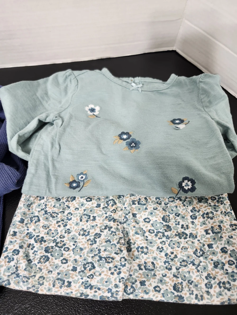 Girls 18 Months Matching Outfits 2 Sets Polka Dots Floral Long Sleeve Pants